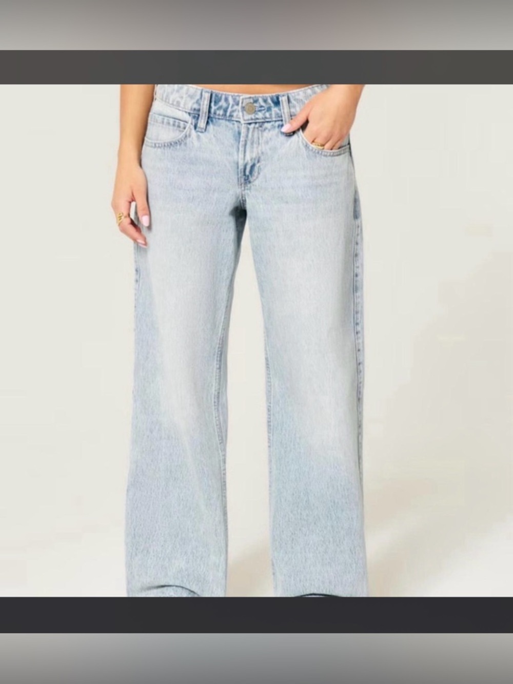 Hollister low rise baggy Blue Vintage-Inspired Straight Jeans